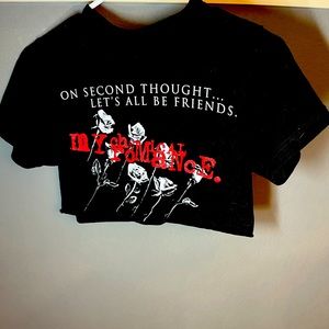 Black, white and red My Chemical Romance hand cut crop top!